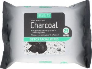 Beauty Formulas Charcoal Chusteczki oczyszczające z aktywnym węglem 25szt 1