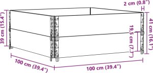 vidaXL Nadstawki paletowe, 2 szt., 100x100 cm, lite drewno sosnowe 8