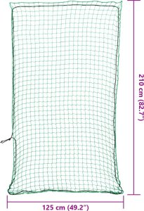 vidaXL Siatka na przyczepę, z elastyczną linką, zielona, 2,1x1,25m, PP 6