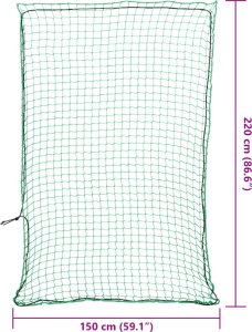 vidaXL Siatka na przyczepę, z elastyczną linką, zielona, 2,2x1,5 m, PP 6