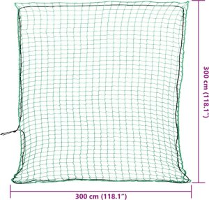 vidaXL Siatka na przyczepę, z elastyczną linką, zielona, 3x3 m, PP 6