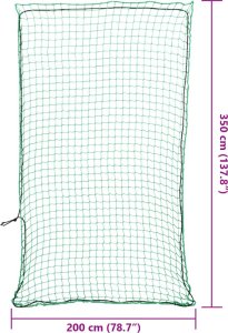vidaXL Siatka na przyczepę, z elastyczną linką, zielona, 3,5x2 m, PP 6