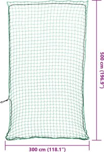 vidaXL Siatka na przyczepę, z elastyczną linką, zielona, 5x3 m, PP 6
