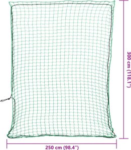 vidaXL Siatka na przyczepę, z elastyczną linką, zielona, 3x2,5 m, PP 6