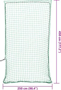 vidaXL Siatka na przyczepę, z elastyczną linką, zielona, 4,5x2,5 m, PP 6