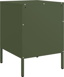 vidaXL Szafki nocne, 2 szt., oliwkowa zieleń, 36x39x50,5 cm, stal 8