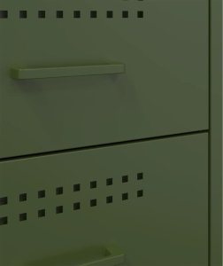 vidaXL Szafki nocne, 2 szt., oliwkowa zieleń, 36x39x50,5 cm, stal 11