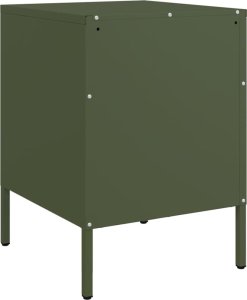 vidaXL Szafki nocne, 2 szt., oliwkowa zieleń, 36x39x50,5 cm, stal 8