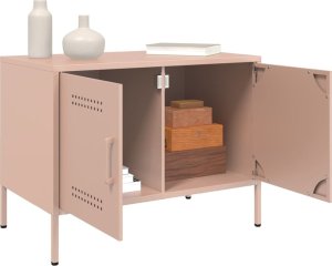 vidaXL Szafki RTV, 2 szt., różowe, 68x39x50,5 cm, stalowe 5