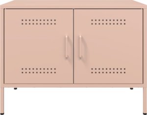 vidaXL Szafki RTV, 2 szt., różowe, 68x39x50,5 cm, stalowe 7