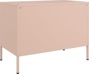 vidaXL Szafki RTV, 2 szt., różowe, 68x39x50,5 cm, stalowe 9