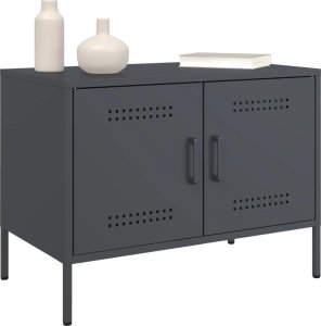 vidaXL Szafka RTV, antracytowa, 68x39x50,5 cm, stalowa 4