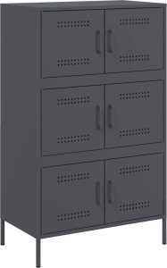 vidaXL Szafka, antracytowa, 68x39x113 cm, stal 2