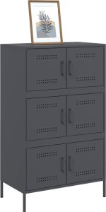 vidaXL Szafka, antracytowa, 68x39x113 cm, stal 4
