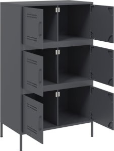 vidaXL Szafka, antracytowa, 68x39x113 cm, stal 9