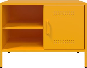 vidaXL Szafka pod telewizor, musztardowa, 68x39x50,5 cm, stalowa 6