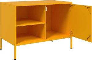 vidaXL Szafka pod telewizor, musztardowa, 68x39x50,5 cm, stalowa 9