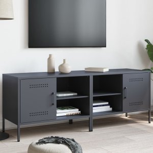 vidaXL Szafki pod TV, 2 szt., antracytowe, 68x39x50,5 cm, stalowe 1