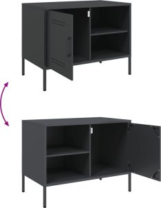 vidaXL Szafki pod TV, 2 szt., antracytowe, 68x39x50,5 cm, stalowe 12