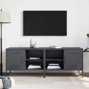 vidaXL Szafki pod TV, 2 szt., antracytowe, 68x39x50,5 cm, stalowe 3