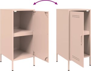 vidaXL Szafki, 2 szt., różowe, 36x39x79 cm, stal walcowana na zimno 11