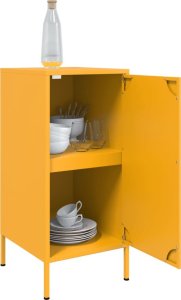 vidaXL Szafka, musztardowa, 36x39x79 cm, stal walcowana na zimno 5