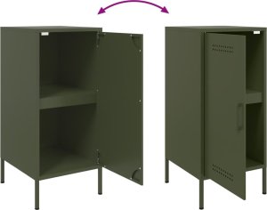 vidaXL Szafki, 2 szt., oliwkowe, 36x39x79 cm, stal walcowana na zimno 11