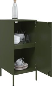 vidaXL Szafki, 2 szt., oliwkowe, 36x39x79 cm, stal walcowana na zimno 5