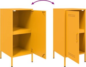 vidaXL Szafki, 2 szt., musztarda, 36x39x79 cm, stal walcowana na zimno 11