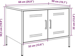 vidaXL Stolik kawowy, oliwkowy, 68x50x50,5 cm, stal walcowana na zimno 12