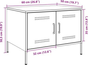 vidaXL Stolik kawowy, antracyt, 68x50x50,5 cm, stal walcowana na zimno 12