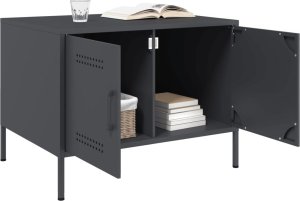 vidaXL Stolik kawowy, antracyt, 68x50x50,5 cm, stal walcowana na zimno 4