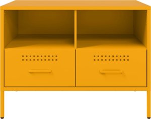 vidaXL Szafki RTV, 2 szt., musztardowe, 68x39x50,5 cm, stal walcowana 7
