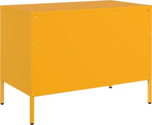 vidaXL Szafki RTV, 2 szt., musztardowe, 68x39x50,5 cm, stal walcowana 9