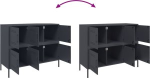 vidaXL Szafka, antracytowa, 100,5x39x79 cm, stal walcowana na zimno 11