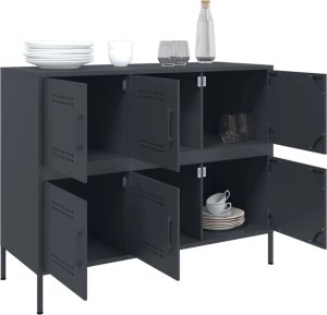 vidaXL Szafka, antracytowa, 100,5x39x79 cm, stal walcowana na zimno 4