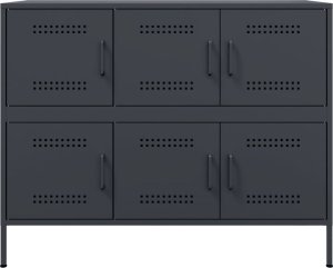 vidaXL Szafka, antracytowa, 100,5x39x79 cm, stal walcowana na zimno 6