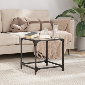 vidaXL Stolik kawowy ze szklanym blatem, 40x40x40 cm, stal 3