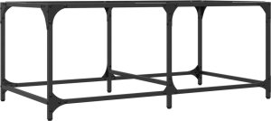 vidaXL Stolik kawowy ze szklanym blatem, 98,5x50x40 cm, stal 6