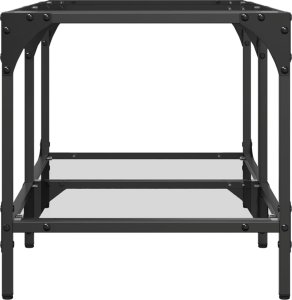 vidaXL Stolik kawowy ze szklanym blatem, 78,5x40x40 cm, stal 5