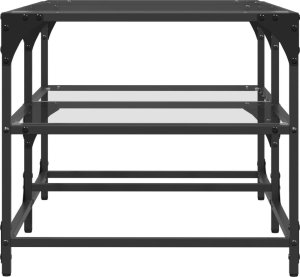 vidaXL Stolik kawowy ze szklanym blatem, 98,5x50x45 cm, stal 5