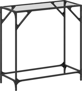 vidaXL Stolik konsolowy z przezroczystym, szklanym blatem, 80x35x81 cm 2