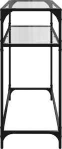 vidaXL Stolik konsolowy z przezroczystym, szklanym blatem, 98x35x81 cm 5
