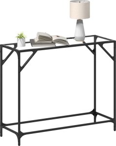 vidaXL Stolik konsolowy z przezroczystym, szklanym blatem, 98x35x81 cm 3