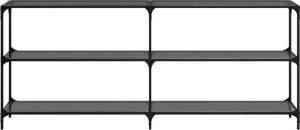 vidaXL Stolik konsolowy z czarnym, szklanym blatem, 194,5x30x81 cm 4