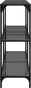 vidaXL Stolik konsolowy z czarnym, szklanym blatem, 118,5x30x81 cm 5