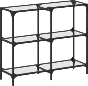 vidaXL Stolik konsolowy z przezroczystym, szklanym blatem, 98x30x81 cm 2