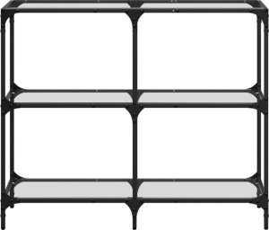 vidaXL Stolik konsolowy z przezroczystym, szklanym blatem, 98x30x81 cm 4