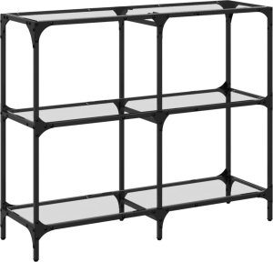 vidaXL Stolik konsolowy z przezroczystym, szklanym blatem, 98x30x81 cm 6