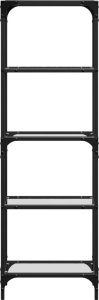 vidaXL Regał z przezroczystymi, szklanymi półkami, 40x30x123 cm, stal 4